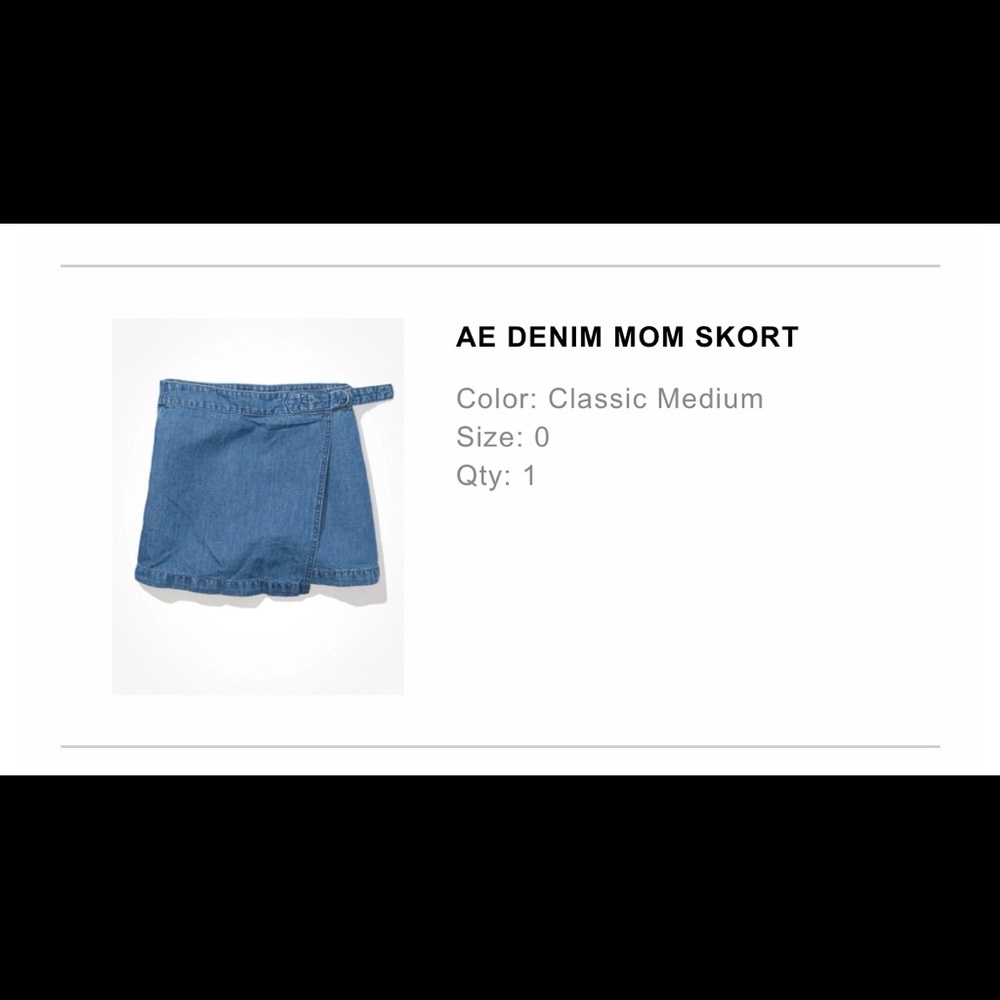 American Eagle Denim Mom Wrap Front Skirt
